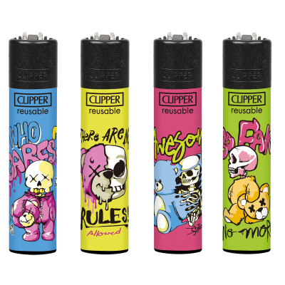 CLIPPER LARGE BEAR SKULLS BW LB
